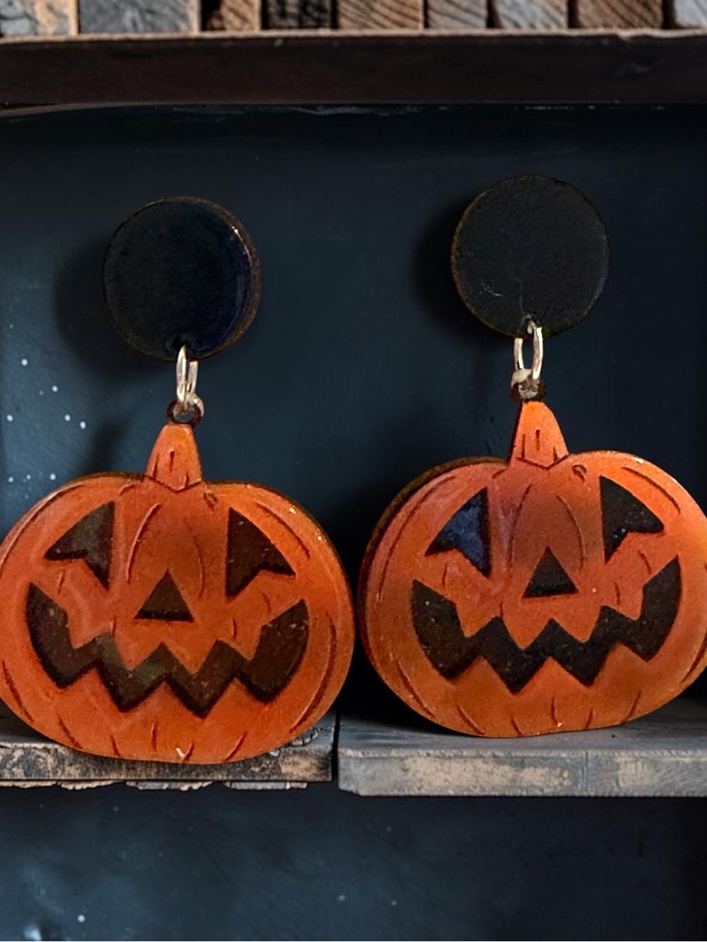 Halloween Pumpkin Drop Earrings